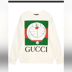 Doraemon Gucci Cream Sweater with Graphic Design